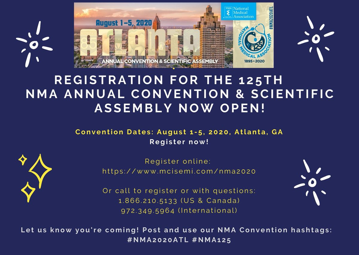 NationalMedAssn's tweet photo. For more information about #NMA2020ATL visit:
Https:/www.mcisemi.com/NMA2020 
#NMA125 https://t.co/UsOLn8bwcR