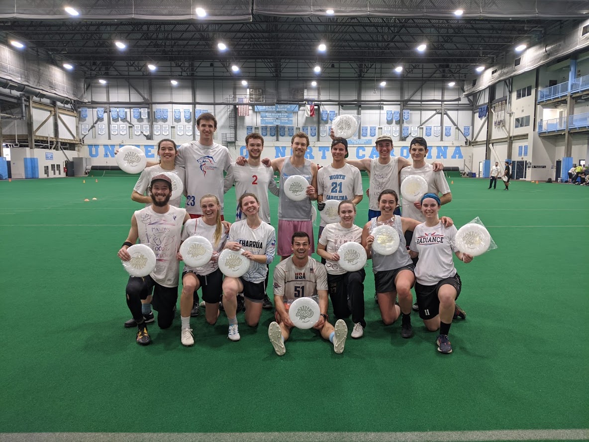 TriangleUlty's tweet photo. TU's Adult Winter Season has wrapped up, congrats to our Indoor Rec, Indoor Competitive, and Outdoor League champs!

A big shoutout to Christian Schwoerke &amp; Tom Schopler who after starting to play Outdoor Winter Leauge in 1989 finally won their first Winter League championship! https://t.co/RFG2d5A1Xf