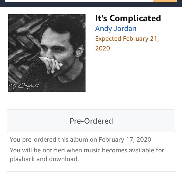 KateeInBoston's tweet photo. Pre-Ordered new music from @AndyJordan01! #NewMusic  #releaseday #AppleMusic https://t.co/UqflIfYkhT