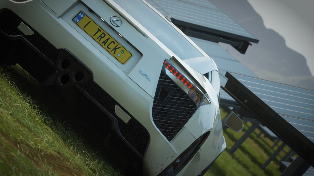 1TrackSim's tweet image. “F” is for farming. #SolarFarm #FPerformance. Get it? | Lexus LFA - #ForzaHorizon4 #fh4 #ForzaShare #Forzatography