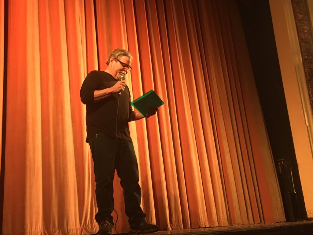 TimEstiloz's tweet photo. A very happy @GarenDaly delivering closing remarks and thanks after an amazingly successful @Boston_SciFi Festival and 24 hour marathon. #SF45 - Thanks to Garen &amp; staff for another incredible event. Be sure to attend next year. https://t.co/2EmXHIiqDr