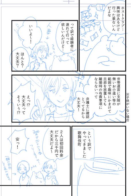 オタクと行ったホストクラブのレポ漫画、ぼちぼち描いてるけど強い女と行ったから1p目から強いな… 