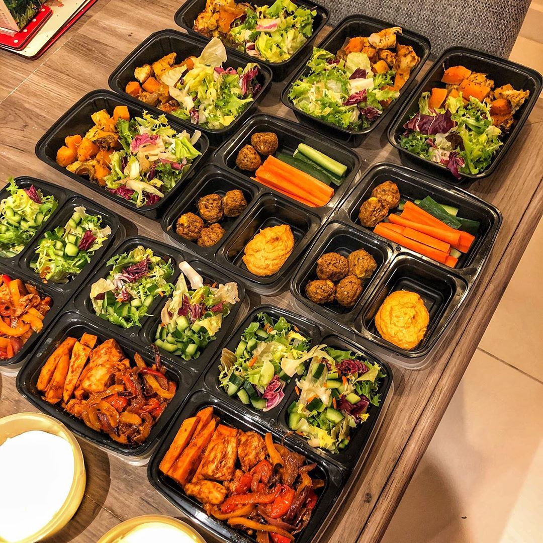 Insta user <a href="/thisisbexie/">Bex 🐆</a> showing us what it means to be a meal prep master. We spy our very own falafels in the mix there, thanks for including us Bexie!