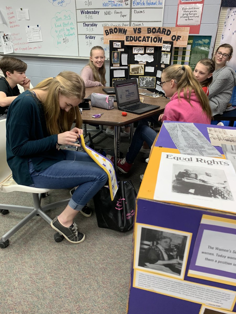 MrsWaycaster's tweet photo. Students hard at work putting finishing touches on their National History Day projects!! @TheRugbyRaider @NationalHistory https://t.co/w29B2KmTY1