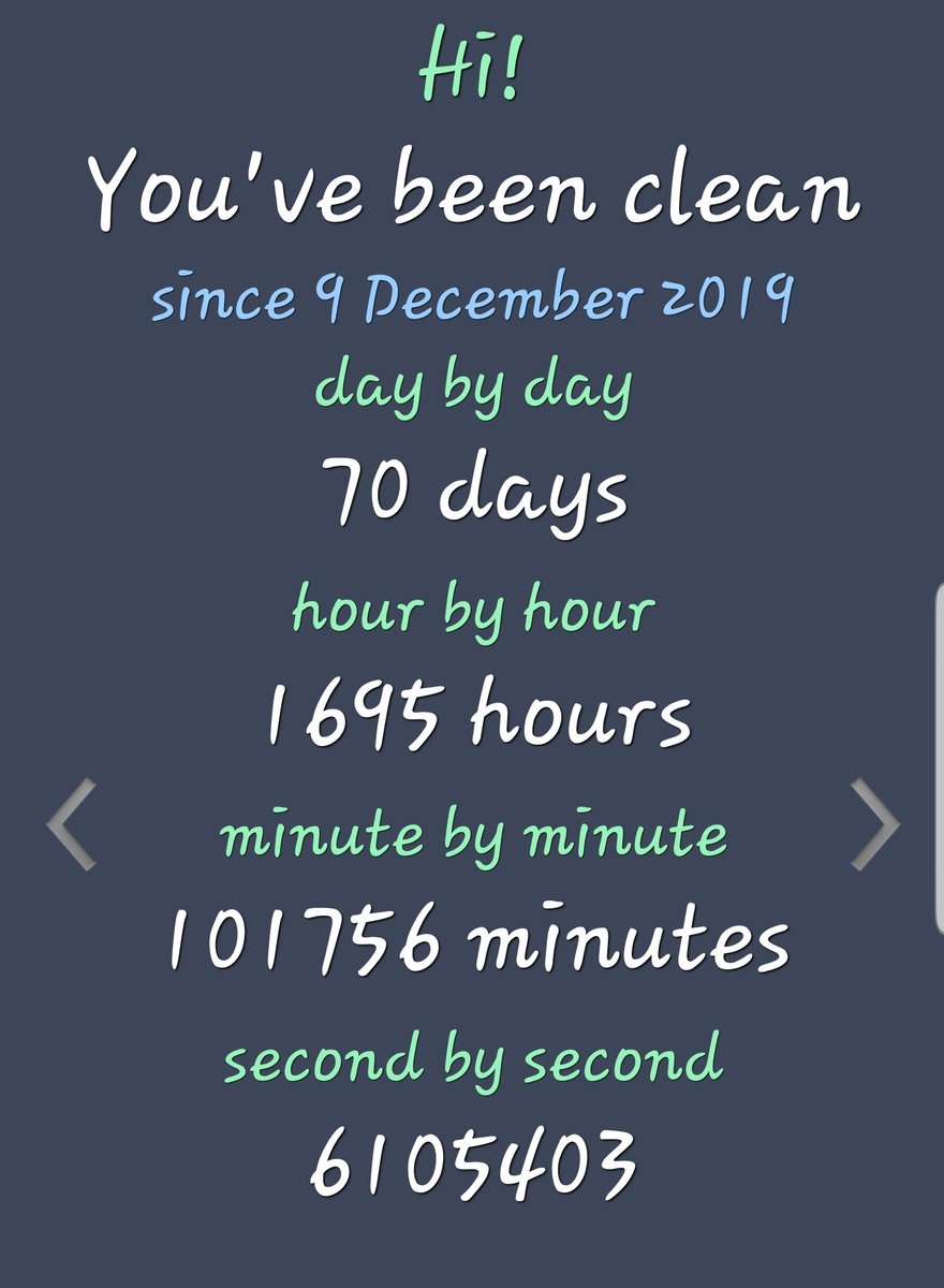 AshcroftBen's tweet photo. 70 days.... All your support, kindness, encouragement and best wishes are truly appreciated!! Thank you! #DualDiagnosis #MentalHealth #Recovery https://t.co/HYAHsZaPee