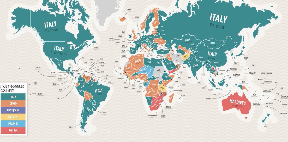 Where the world want to go on holiday
Source: ow.ly/LD8L50yo0Mr