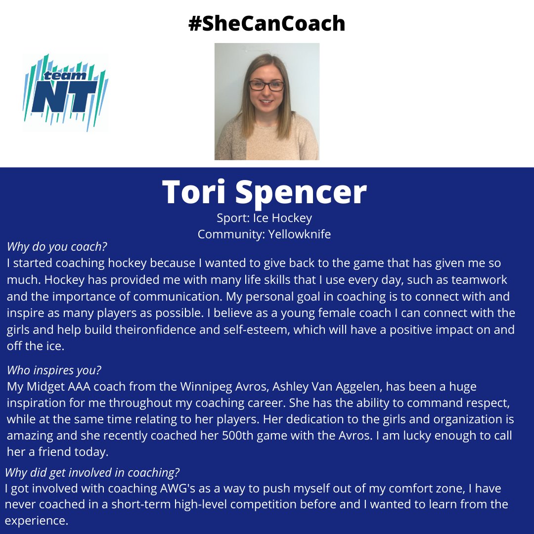 Happy Monday! today's #SheCanCoach is Tori Spencer with Ice Hockey
Excited to see you coach at the #AWG2020