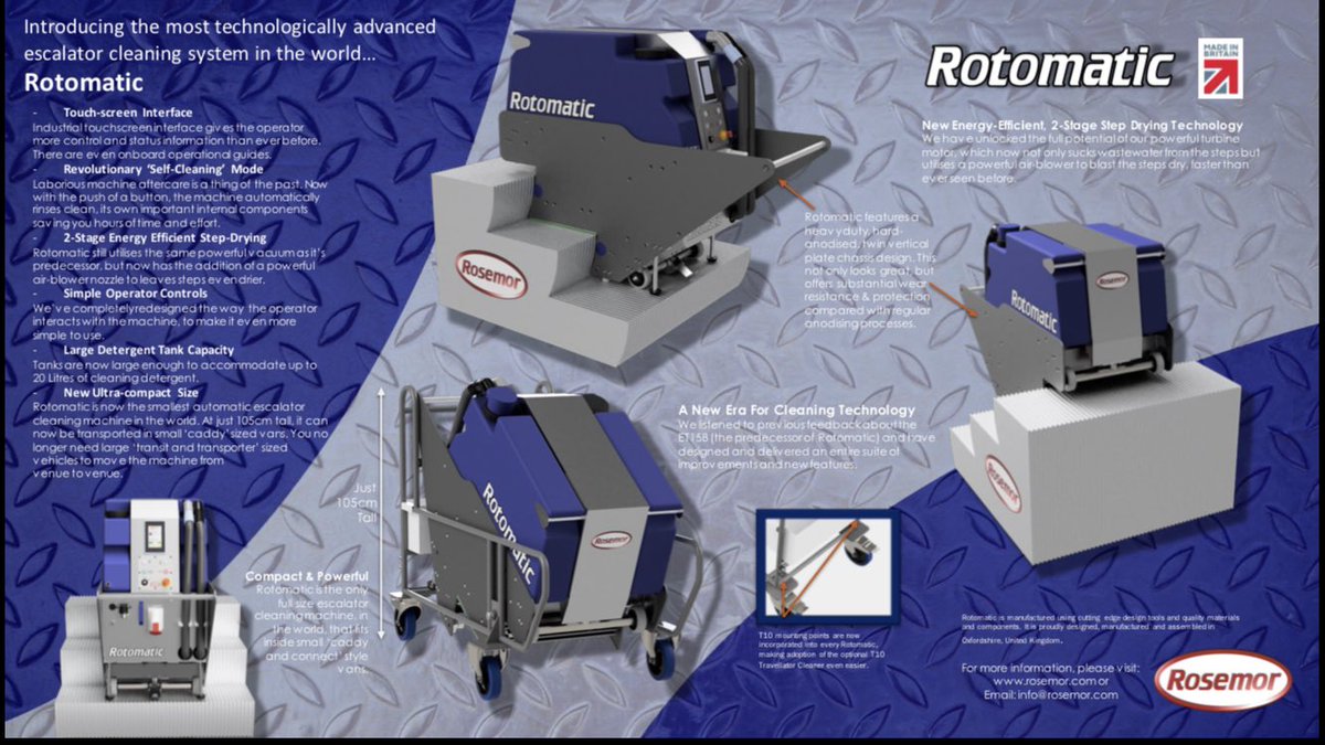 Have you seen the Rotomatic Escalator Deep Cleaner yet? It’s brand new and packed full of many new features #cleanescaltors #rosemor #rotomatic