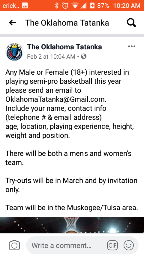 TazzDevil_120's tweet photo. We interrupt your scheduld broadcasting for this trending news. I kahlail have been invited to try out for The Oklahoma tatanka basketball team in the semi pro basketball league. I know it's been a while since I posted anything on social media, I been in hiding till this day come https://t.co/XjyaOastku