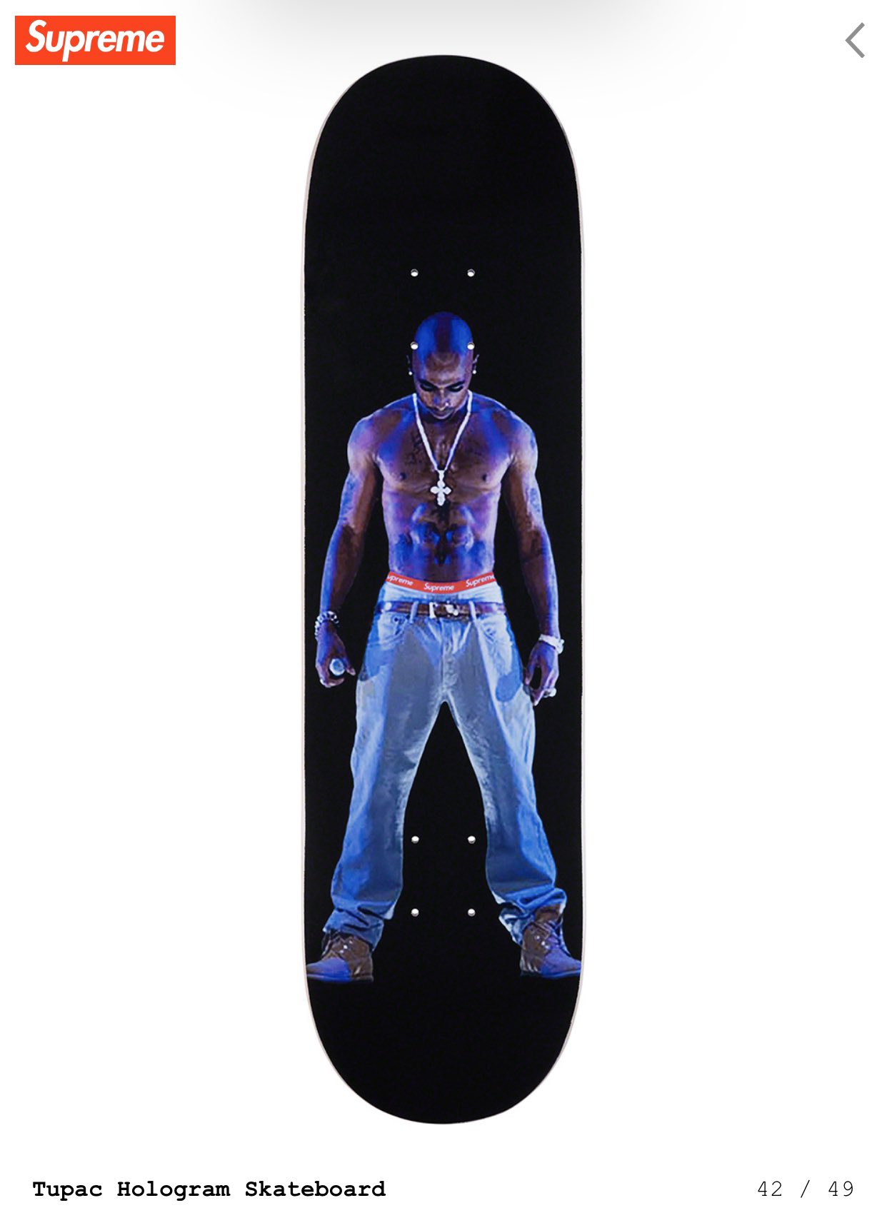 Supreme skateboard tupac hot sale