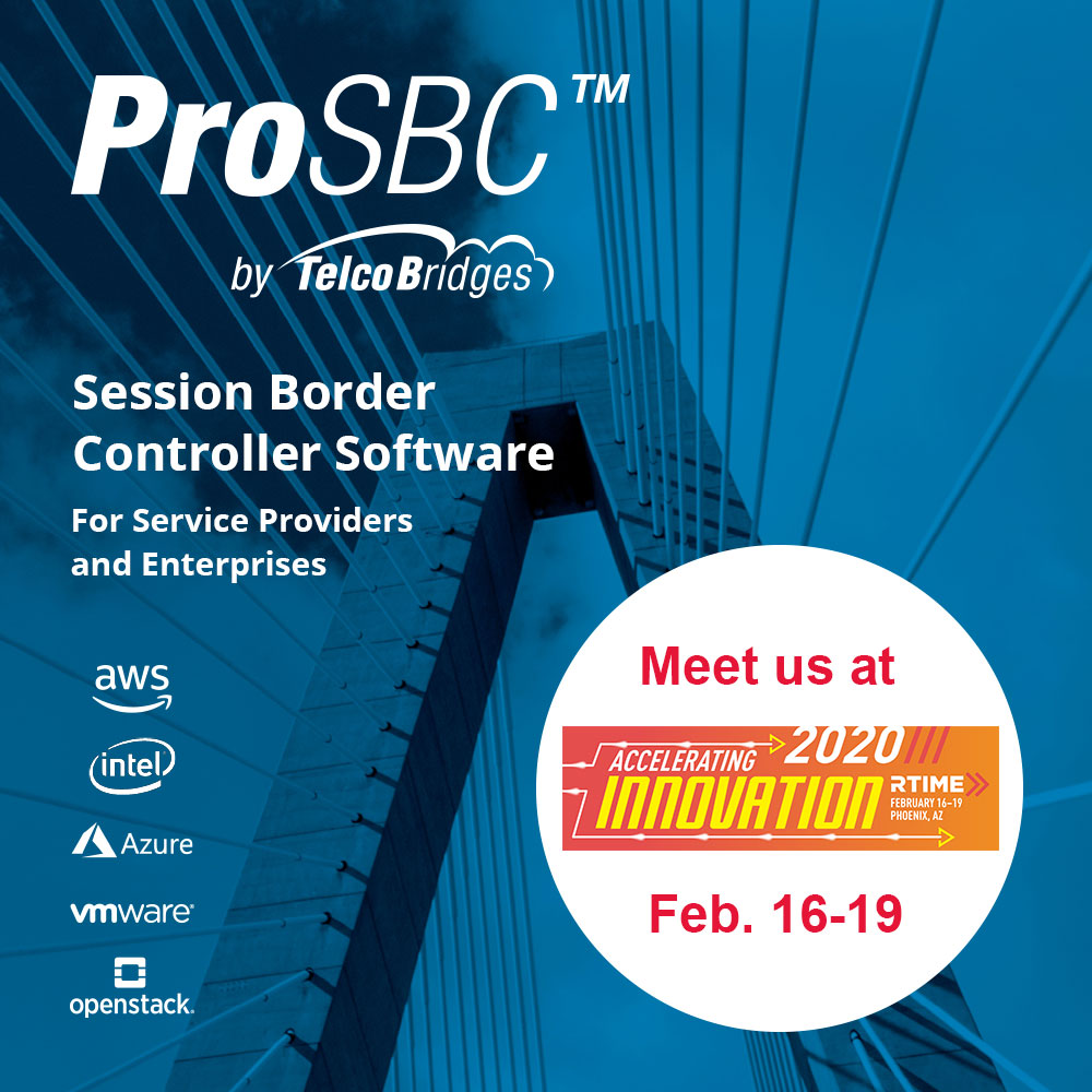 TelcoBridges's tweet photo. In Phoenix for #RTIME2020? Let's chat! We can tell you all about our #virtual #ProSBC, book a meeting now at https://t.co/lwp3h7dDwc
@NTCAconnect @ntcartime #rtimeInnovates #ruralbroadband #cloudSBC #VoIP #VMware #Openstack #AWS #MicrosoftAzure https://t.co/5vl6idboLM