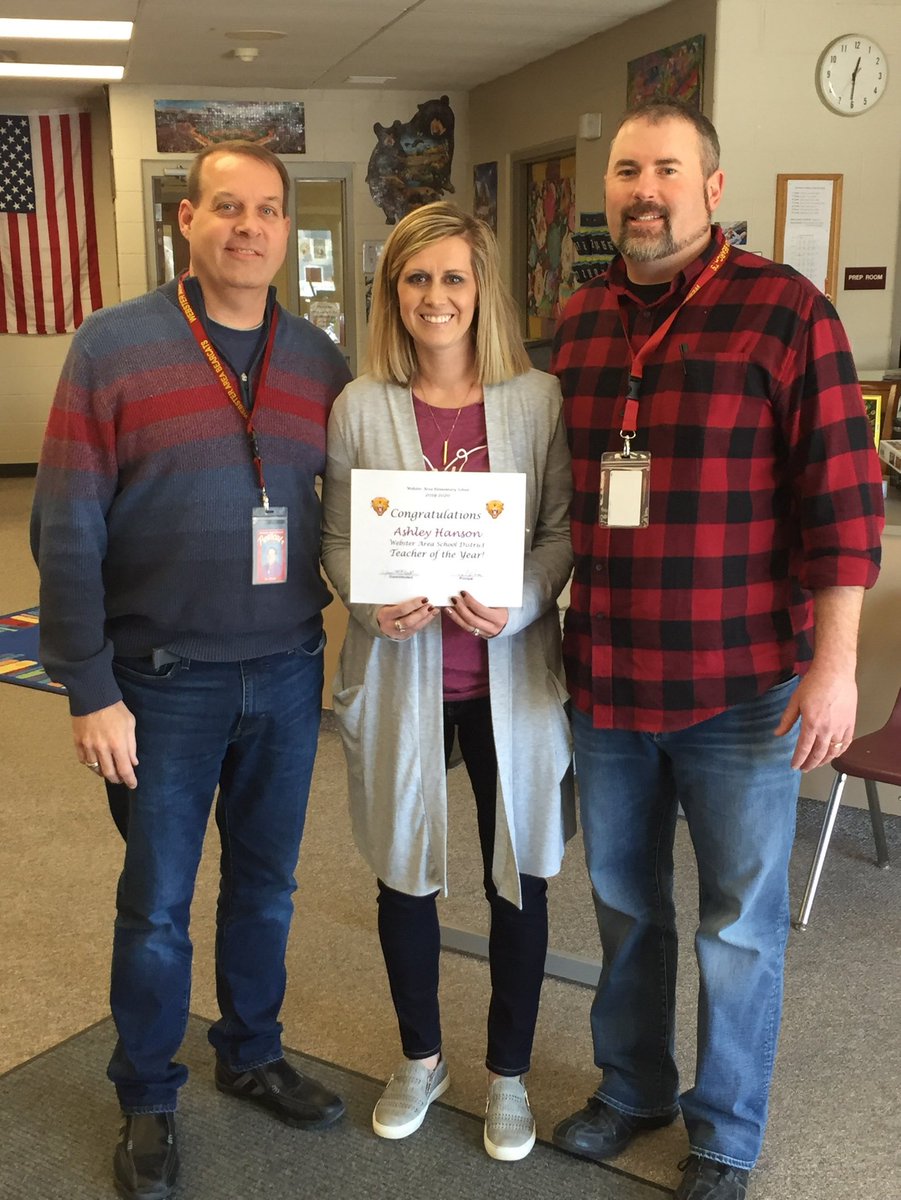 Congratulations, 2019-2020 Webster Area Teacher of the Year,  Kindergarten teacher, Ashey Hanson!