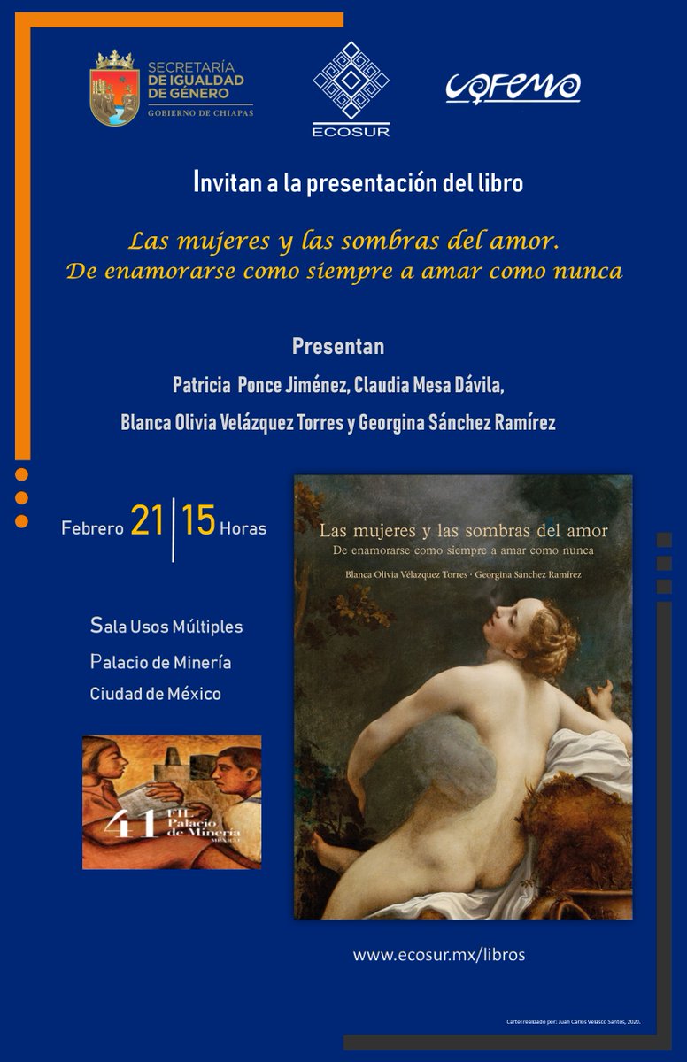 ecosurmx's tweet photo. Te invitamos a la Feria Internacional del Palacio de Minería del 20 de febrero al 02 de marzo, y a la presentación del libro👇 #FilDeMinería #LibrosECOSUR ¡Visita nuestro stand! https://t.co/lQLqLHzEGj
