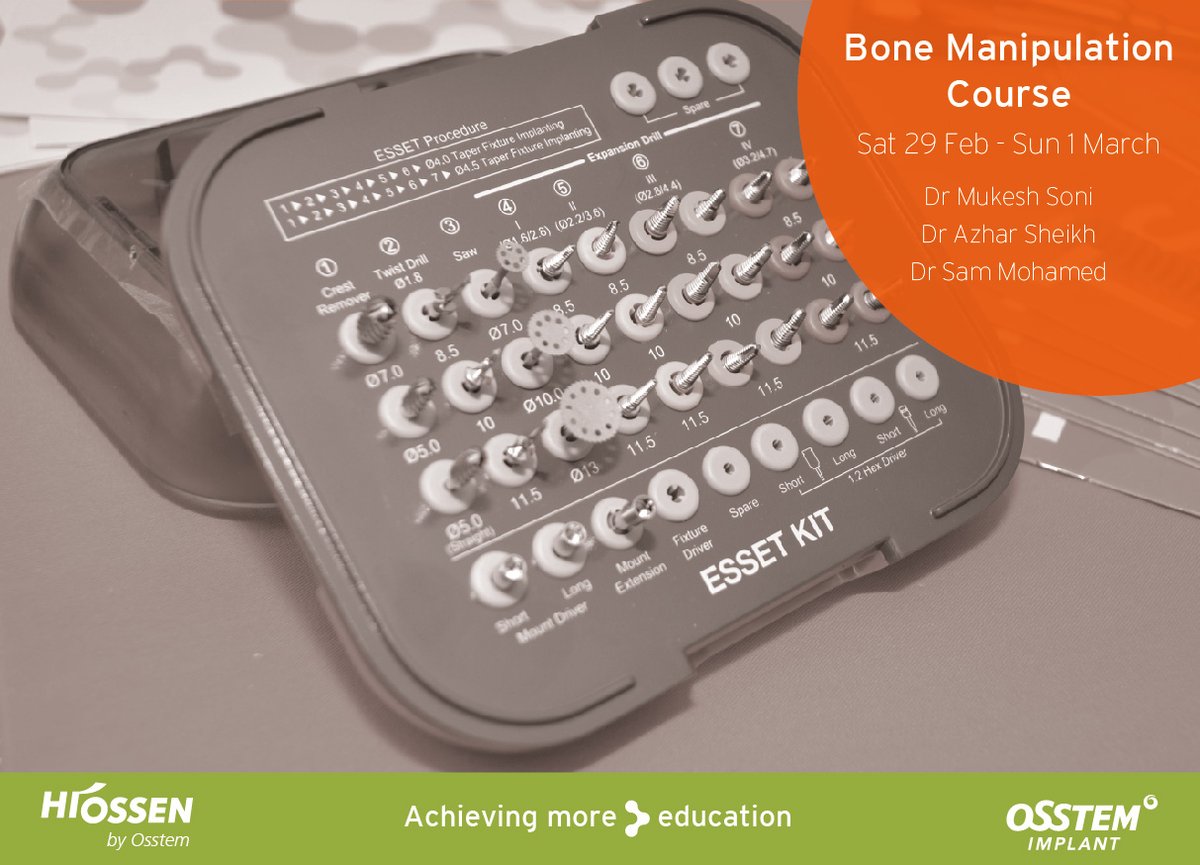 OsstemImplantUK's tweet photo. 11 days to go for the Bone Manipulation Course on Sat 29th Feb – Sun 1st Mar 2020 at Mercedes-Benz World! You do not want to miss out on this opportunity for developing your implantology skills! Book today https://t.co/0w5CkztITT Call Claire: 07739 758966 #bmcourse #osstemuk https://t.co/7hp7vL085z
