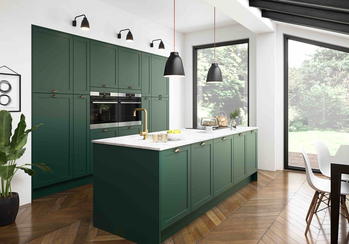 MagnetUK's tweet image. Wishing Winter away?🍃 Bring the fresh air of Spring to your home early with our Dunham Forest Walk kitchen, part of our Magnet Create range.🌲 

#GreenKitchen #MagnetCreate #NewKitchen