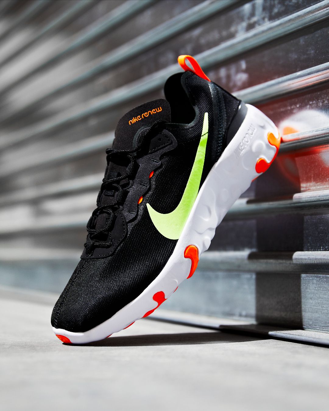 nike renew element 55 grey and orange