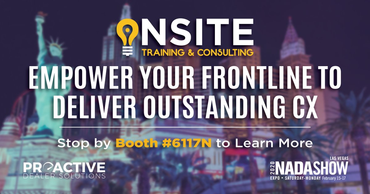 proactive_pds's tweet image. Equip your employees with the knowledge, skills &amp;amp; process to ensure every interaction provides an outstanding customer experience.

Stop by Booth 6117N at #NADA2020. #TheBDCExperts #Automotive #AutomotiveTechnology #AutomotiveMarketing #AutoDealers #AutomotiveIndustry