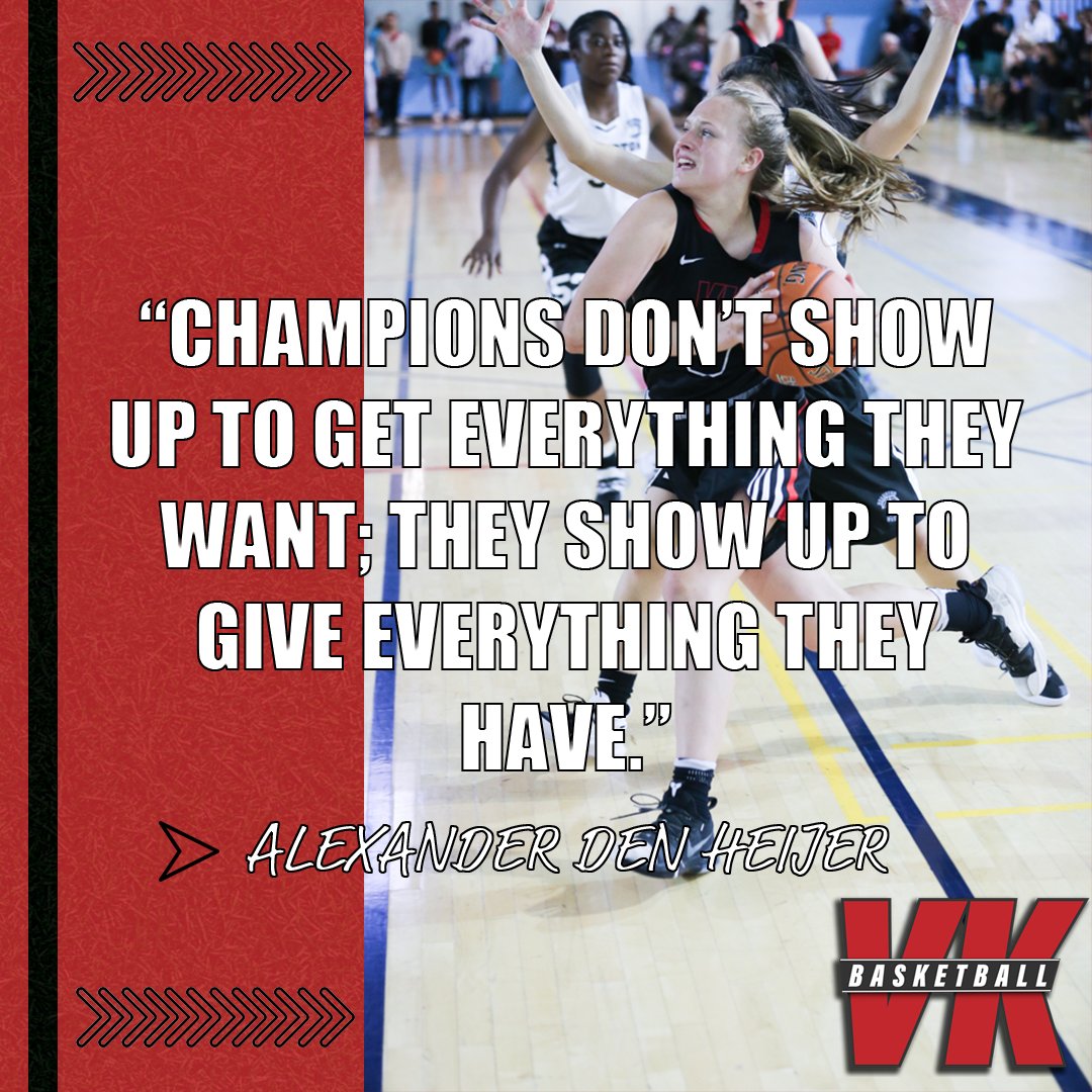 You can be a champion without winning a championship. There are a lot of athletes that are not going to get everything they want this season, but they can still be champions by showing up and giving everything they have.

#vkfamily #vkbasketball #motivationalmonday