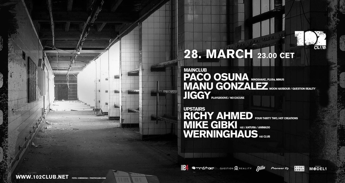 ManuGonzalez's tweet photo. Bomb!! #Club102 x #QuestionReality w the boss @Paco_Osuna and @Richy_Ahmed in Germany 🇩🇪🔥💣 28 March! See you there! https://t.co/bRIUac0SIb