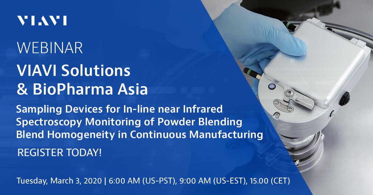 ViaviSolutions's tweet photo. Join VIAVI as we discuss In-line Near-Infrared Spectroscopy Monitoring | Webinar Registration: https://t.co/twV6h0V94n experts will cover the latest innovations in sampling devices for monitoring homogeneity of powder blends. #MicroNIR https://t.co/2M17s06zi4