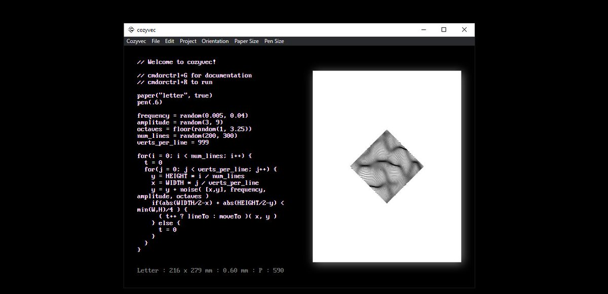 Brubsby Hey Plottertwitter I Made A Plotter Art Terminal Called Cozyvec I Wanted To Make Plotter Code Smaller Easier To Write And Sometimes Tiny Enough To Fit In A Tweet