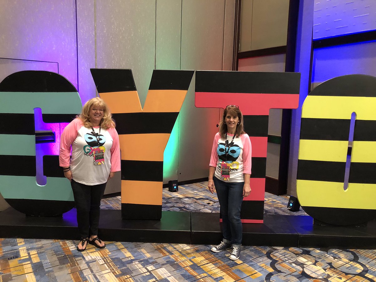 jilonl's tweet image. Wearing our new Tees at the GYTO conference. #getyourteachon