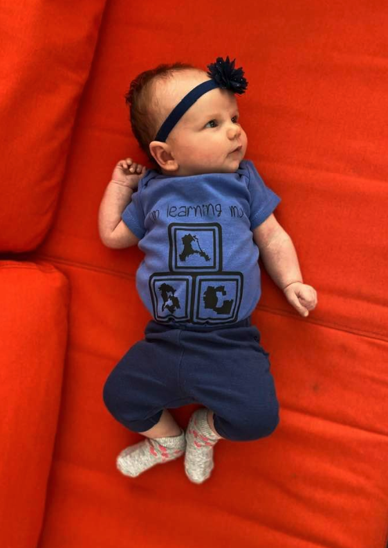 UpVoteVA's tweet photo. Look who stopped by the office this morning! One of the newest redistricting reformers in Virginia, Kathryn, wore her ABCs of gerrymandering onesie.
#fairmaps #gerrymanderingstinks #passtheamendment https://t.co/SBVIL2eR4g