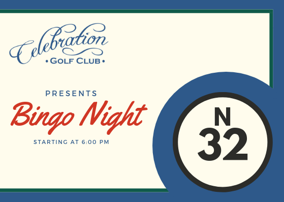 It's Bingo Night at Celebration! Games start at 6:00 PM, we hope to see you there.