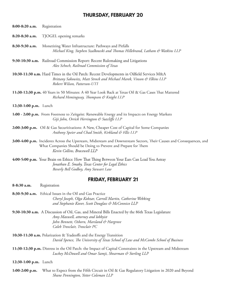 Are you ready for Thursday and Friday?!
It's not too late to register for the premier law conference on energy law in the country.

💻 REGISTER: TJOGEL.org ⇒ "symposium"