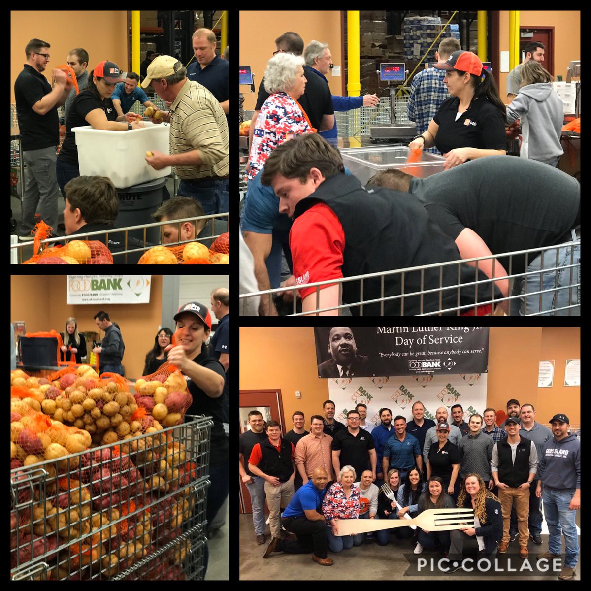 Anna from Home Depot PRO and myself volunteered with ABC of OK Young Professionals last Friday. The group helped the Community Food Bank of Eastern Oklahoma supply approximately 3,000 meals for families! 😊 Helping Families and Networking at the same time. Pretty cool.