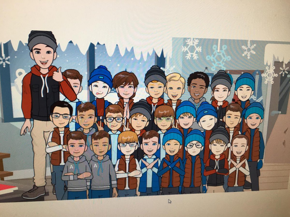 bishopfoleyns's tweet photo. Room 9 avatars dressed for the snow. #virtualcomics https://t.co/MaCOE3rY4I