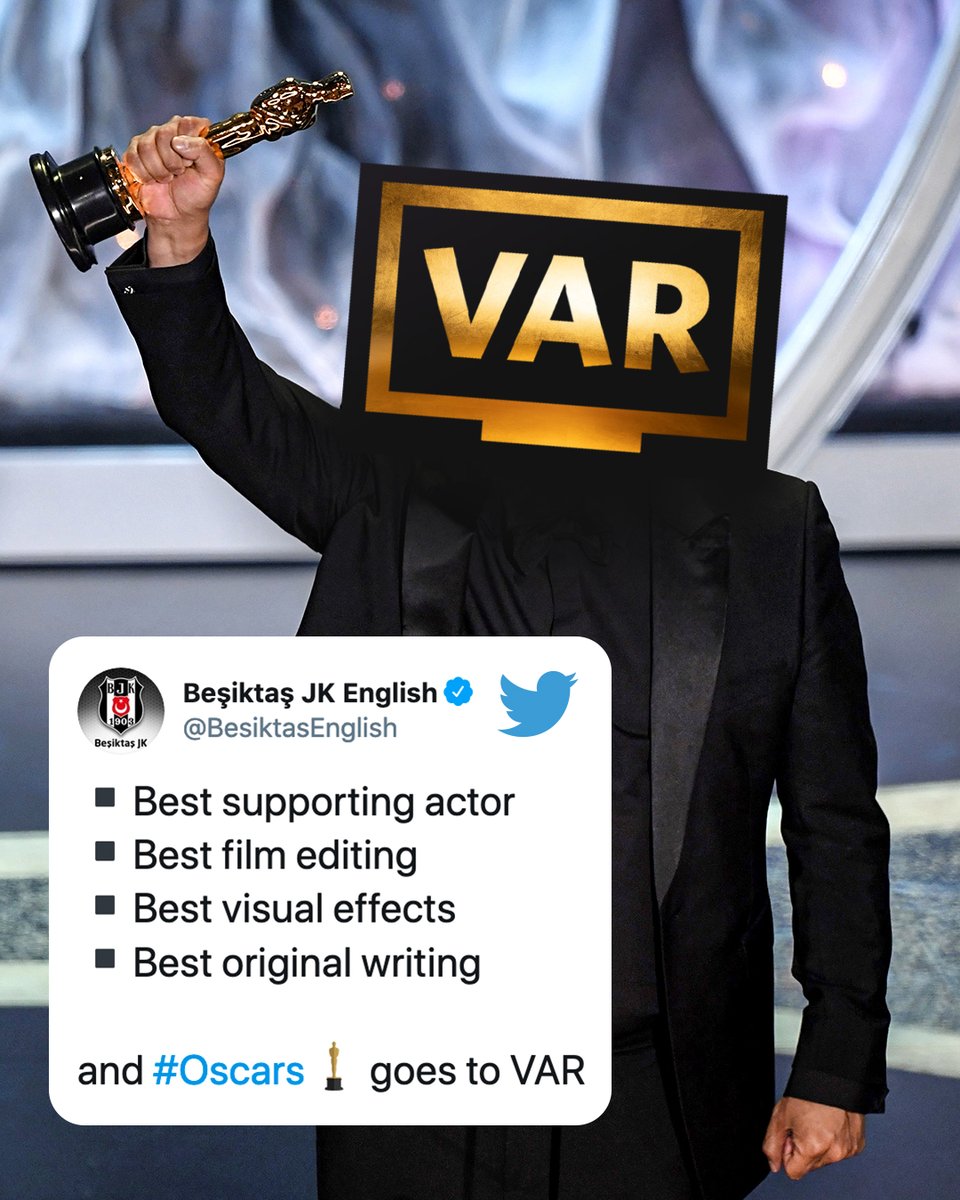 ESPNUK's tweet photo. What happened Besiktas? 😅 #Oscars https://t.co/t09MOeWoAQ