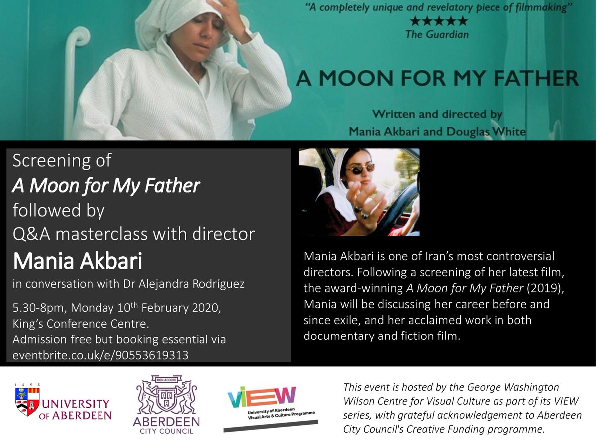 GWWCentre's tweet photo. We can't wait for tonight's screening of #AMoonForMyFather & Q&A masterclass with acclaimed director @ManiaAkbari! Don't miss it! #onlyinabdn https://t.co/xcx1rxiK3t