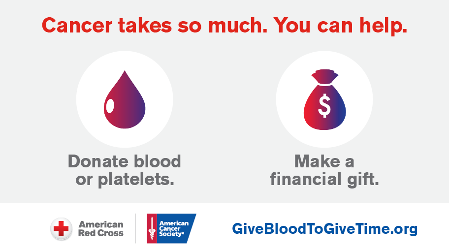 RedCrossBloodNC's tweet photo. Join @RedCross &amp; @AmericanCancer as we work together to encourage people to #GiveBloodToGiveTime. Your blood donation or financial gift can help #cancer patients get vital treatments and access to programs &amp; services they need. Learn more &amp; help: https://t.co/D224mgYn6l https://t.co/GiguzzfQWL