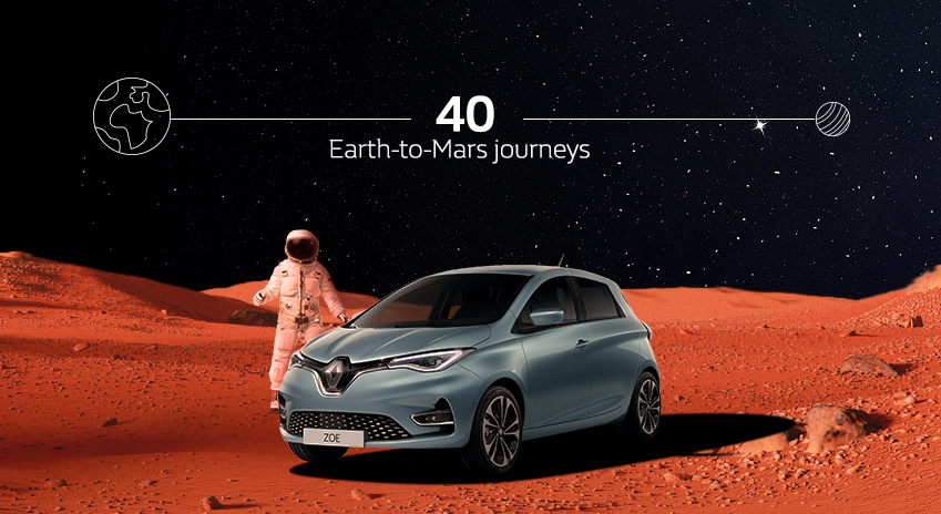 GroupeRenaultEV's tweet photo. @Groupe_Renault In another cosmic comparison, as it’s a trending topic, this is the equivalent of 40 Earth-to-#Mars journeys. Of course, life on the Red Planet may be great, but the journey is even more exciting than the destination! 🌟 [2/2] https://t.co/a2mtPM5TOA