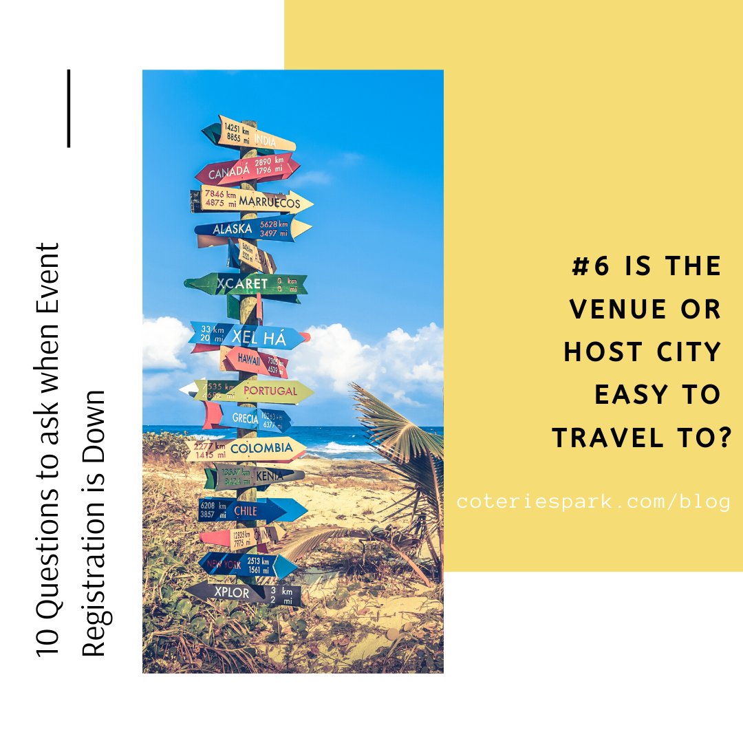 CoterieSpark's tweet photo. Even the best planned and marketed conferences can suffer from a host city that requires multiple flight connections or is, on average, more costly to get to. The more convenient everything is, the more people you can expect. #corporateevents #eventregistration #coteriespark https://t.co/uwdRgZ0tRn