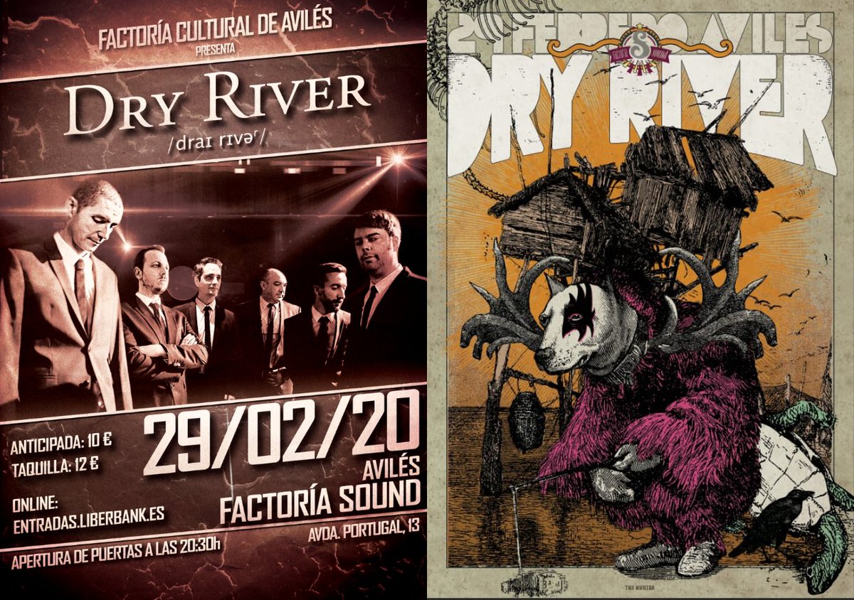 📢 Próxima parada: ¡¡AVILÉS!! ✊
✔️ Sábado 29 de febrero en la sala Factoría Sound

Entradas a la venta en la taquilla de la Casa Municipal de Cultura, en la web entradas.liberbank.es/palaciovaldes/…, en el teléfono 902 106 601 y en los cajeros de Liberbank.

#dryriver #gira2038 #avilésrocks