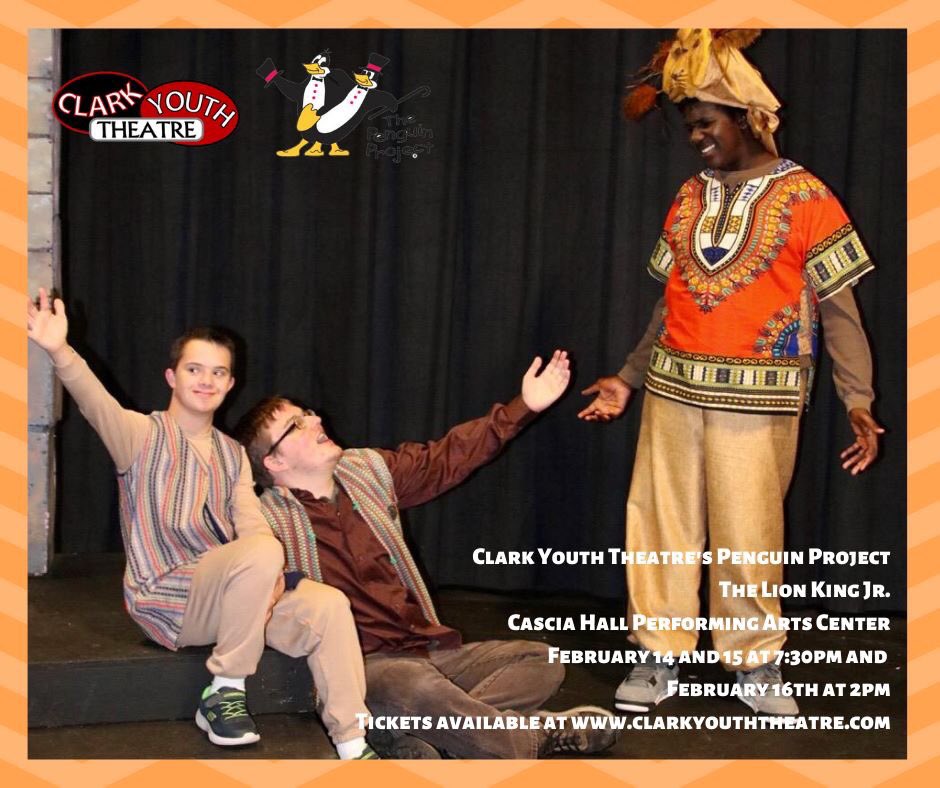 Calling all Meerkats and Warthogs! Timon, Pumbaa and Simba want to make sure you have no worries about getting your Lion King Jr Tickets for Clark Youth Theatre's Penguin Project production on February 14, 15, and 16th! TIX: Available at the door, and at clarkyouththeatre.com