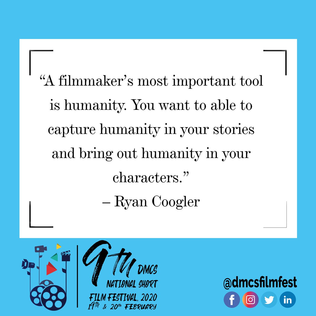 DMCSFilmFest's tweet photo. Here's some #MondayMotivation for your #MondayBlues 

#dmcs #nsff #nsff2020 #shortfilm #filmfest #filmfestival #youngfilmmakers #registrations #sppu #dmcssppu https://t.co/rOywZnTY6M