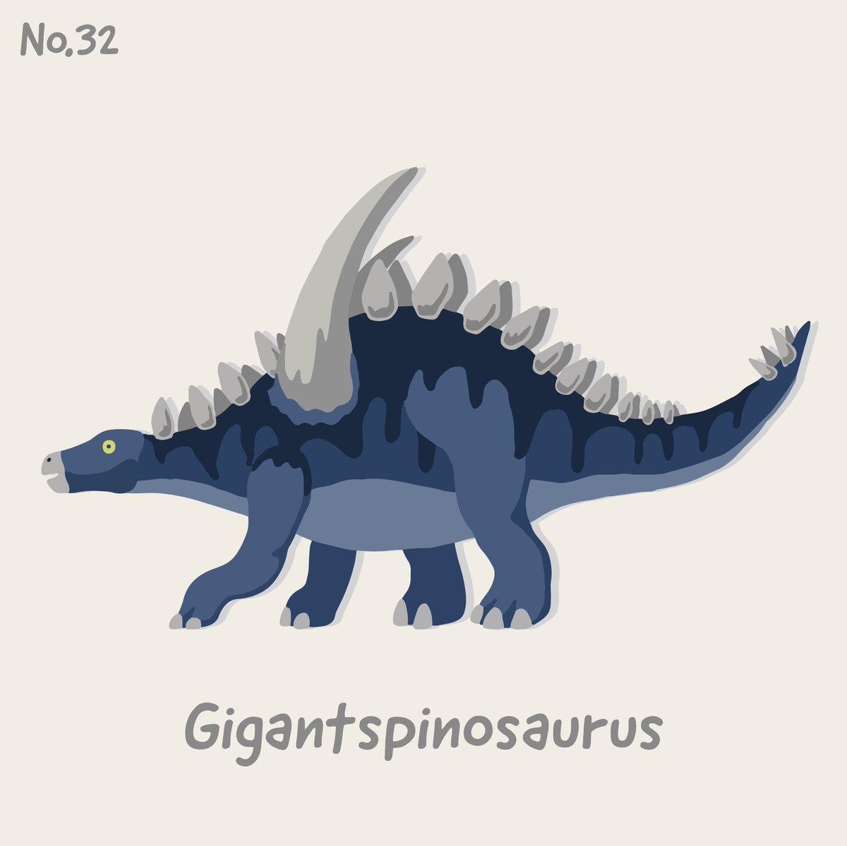 ケータ 古生物イラスト グッズデザイン No 32 ギガントスピノサウルス そらギガントで スピノサウルスなんだから めちゃすごいの来ると思うでわないか こいつはこいつでかっこいいですけどね ギガントスピノサウルス