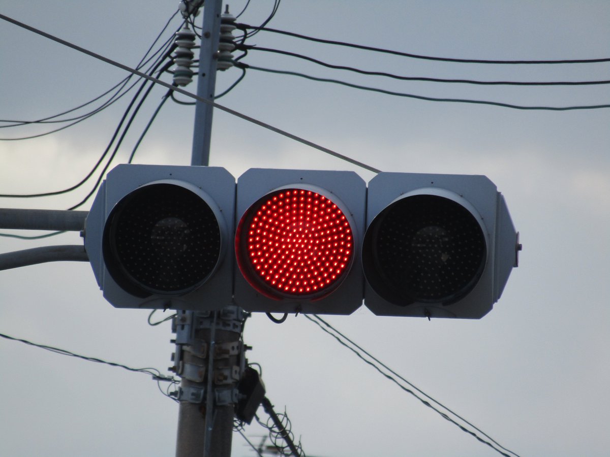 本物 LED 信号機 一灯点滅 赤 黄 配線済み 信号灯器 信号電材