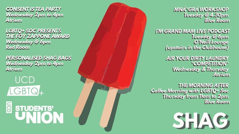 UCD Students' Union SHAG Week 2020 kicks off with an early addition. They'll be holding  SHAG quiz in the bar from 8pm tonight!