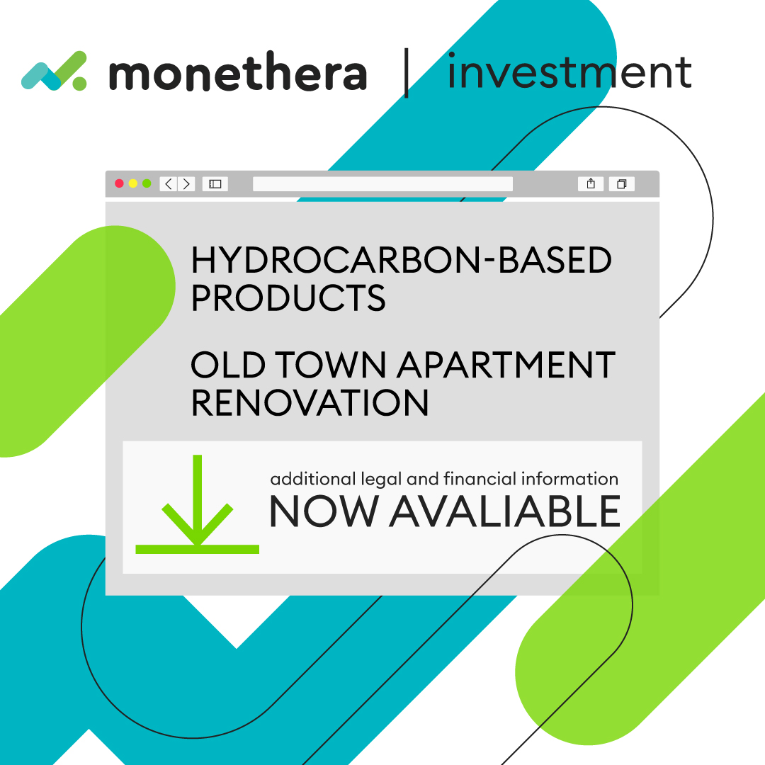 monethera's tweet photo. As we promised, we uploaded additional legal and financial information at current projects at #monethera
Hydrocarbon-based products Tier 1: https://t.co/xi81pWVjvD
Old Town Apartment Renovation: https://t.co/ERSHqrtADZ
Check it out, and don't miss your chance to invest! https://t.co/6TWNH1SbXR