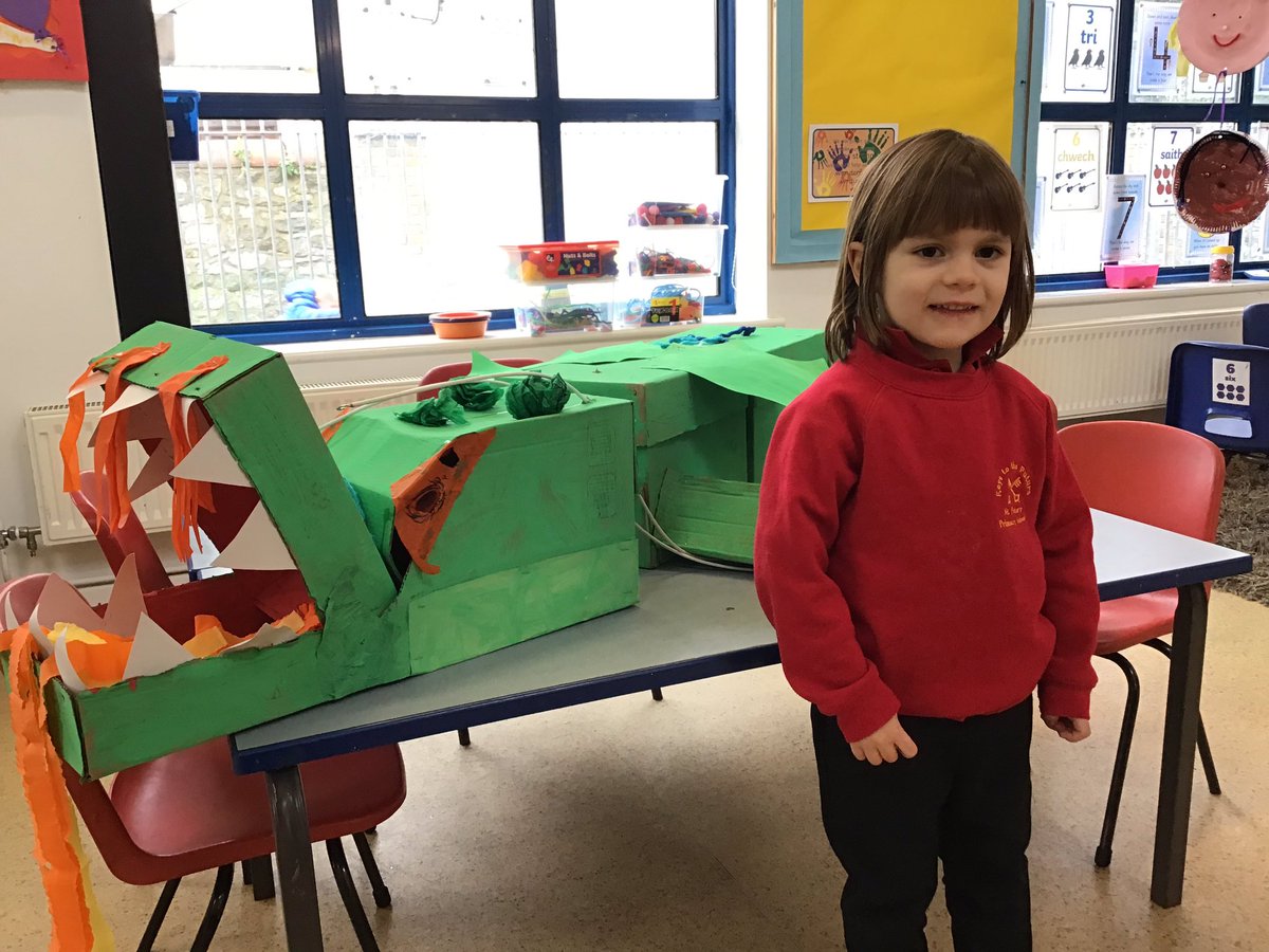 Stpcardiff's tweet photo. We have used the i pads to take photos of us with our class dragon. Mrs O’Brien asked if we wanted our photos taken and posted on Twitter. We said yes!  #digitalcompetenceframework #nurseryam https://t.co/iMz7u1eySJ