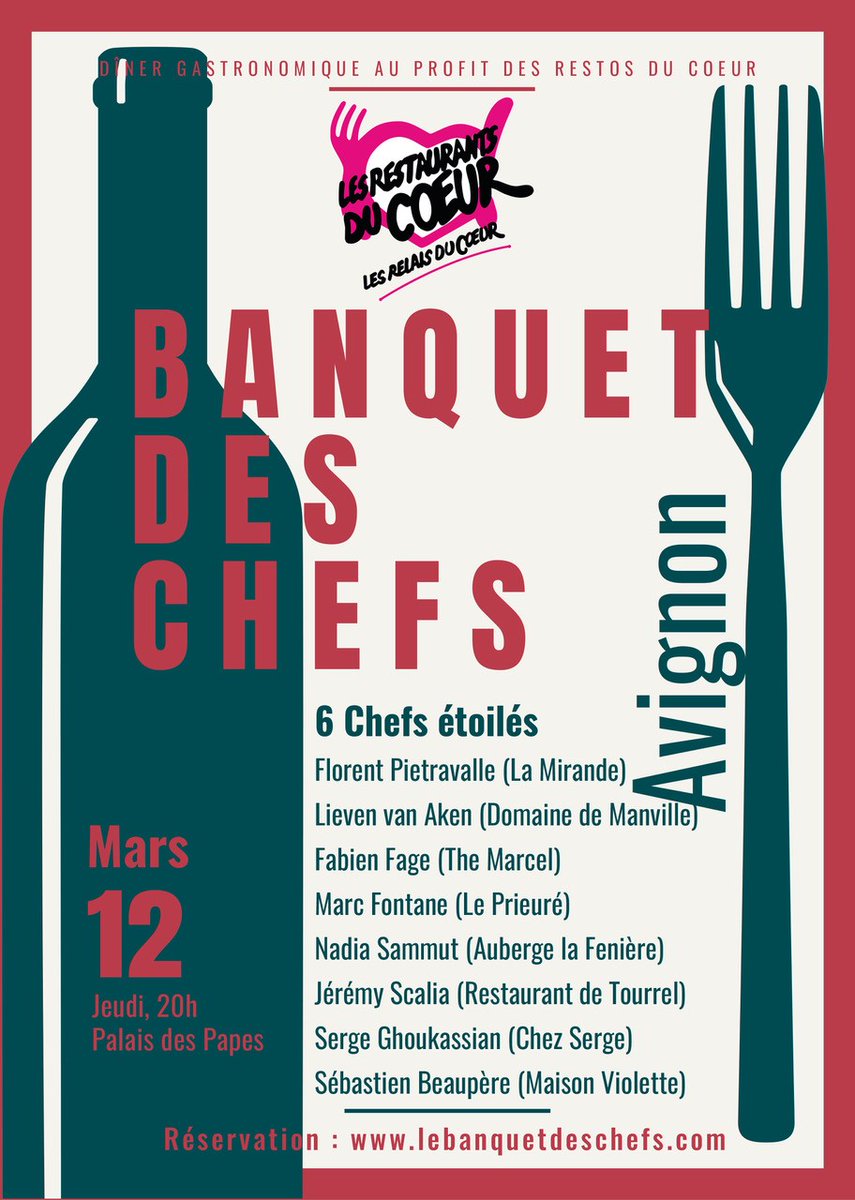 Nous sommes ravis d'accueillir le Banquet des Chefs (étoilés !) à l'Espace Jeanne Laurent le jeudi 12 mars 2020. Une belle action au profit des <a href="/Restoducoeur/">Les Restos du Coeur de Belgique</a>  !

Programme et réservation ➡️ lebanquetdeschefs.com