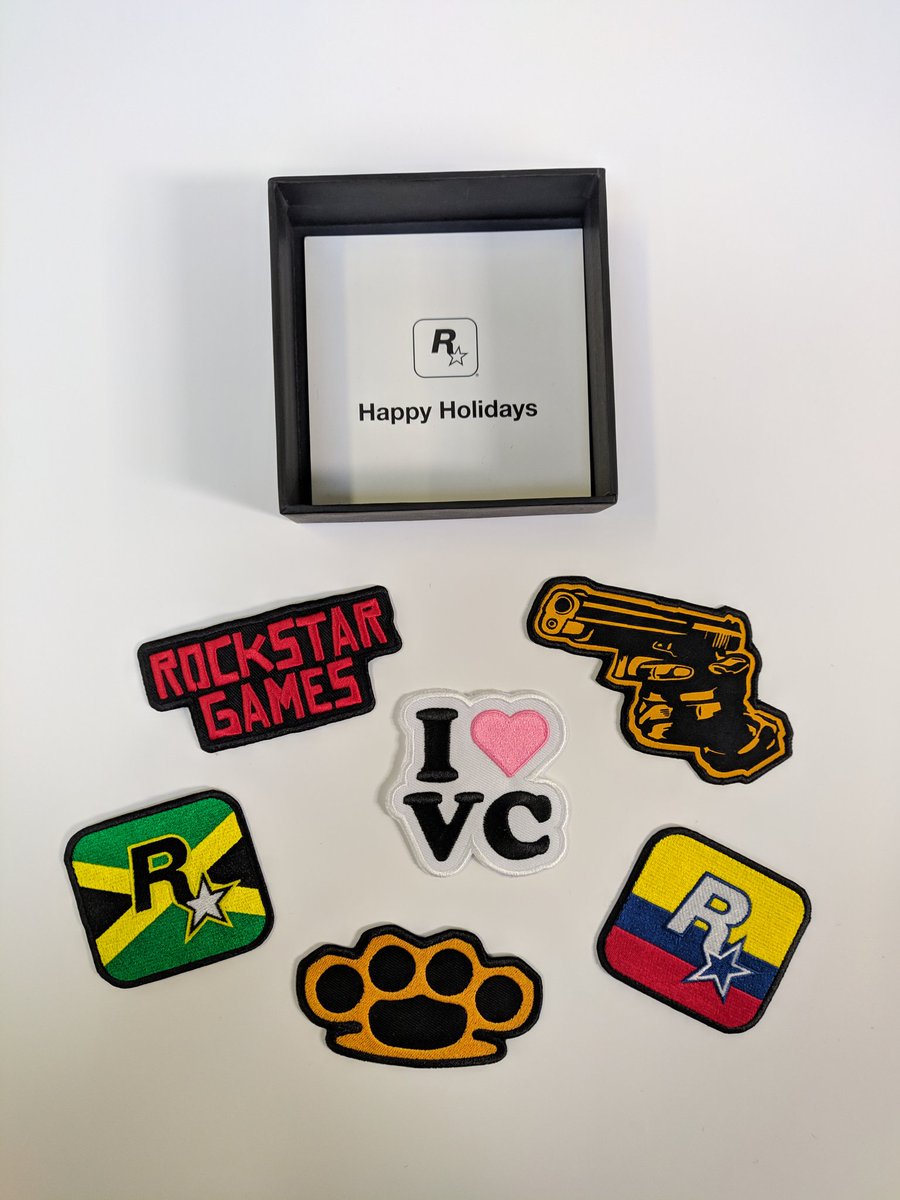 6 out of 12 Rockstar Games Patches with the original box. These