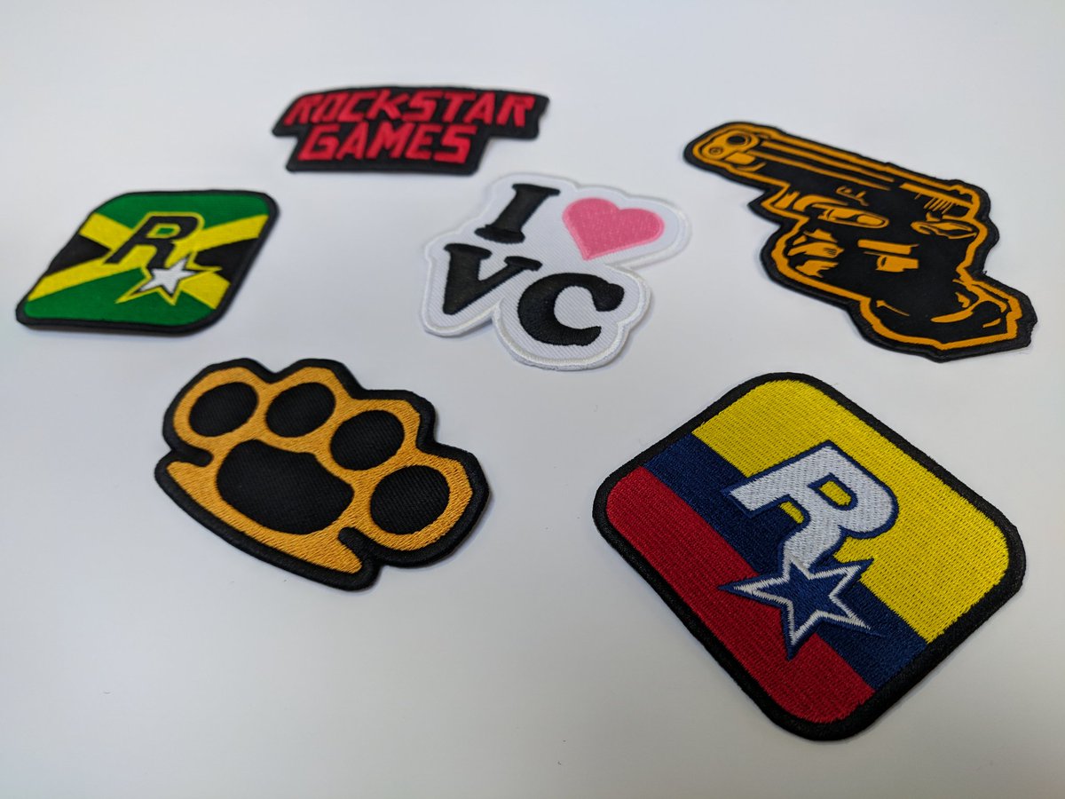 6 out of 12 Rockstar Games Patches with the original box. These