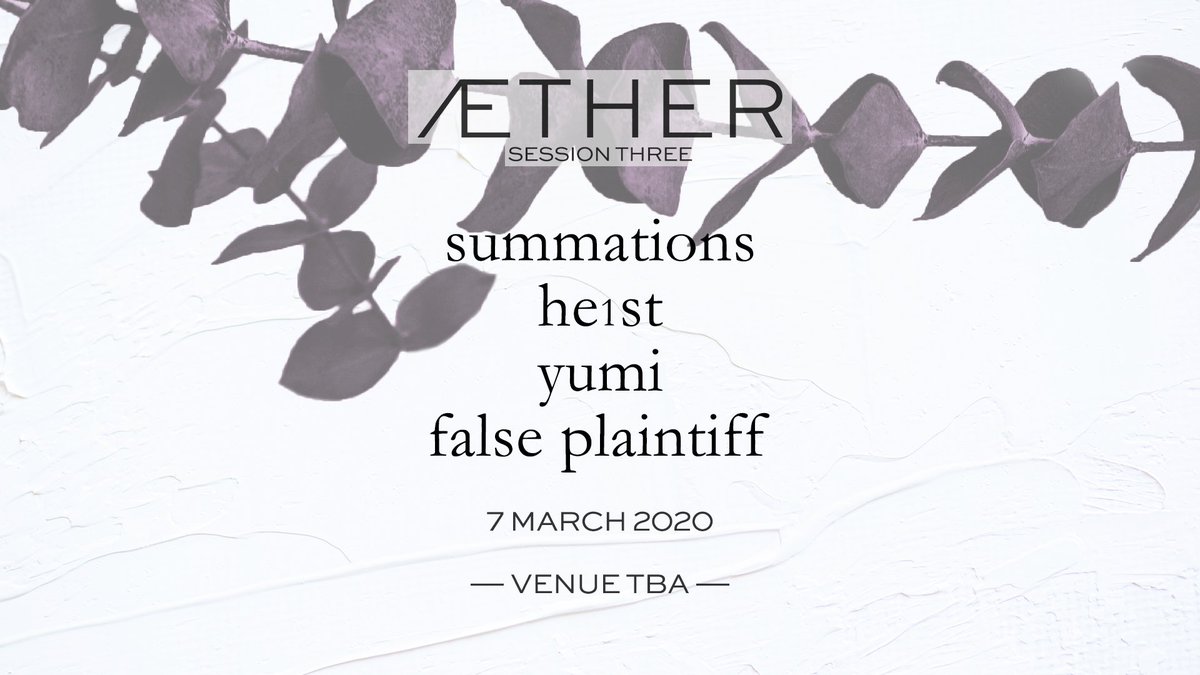 bam. ✨ venue TBA. ÆTHER was born &amp; bred in Aus and we're doing something that could use your help! 🐨 more deets SOON! 🐇  &amp; with the corona virus making the rounds, precautionary measures will be taken. wear a mask/stay home if you're sick, don't be gross, sanitise heaps. 🍓