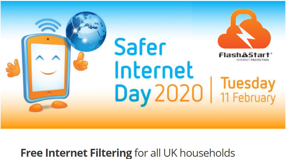 @FlashStartCloud, a leader in Internet Protection in over 100 countries, is proud to offer free internet filtering for all 27 Million homes in the UK as part of  #saferinternetday Register here flashstart.com/saferinternetd…