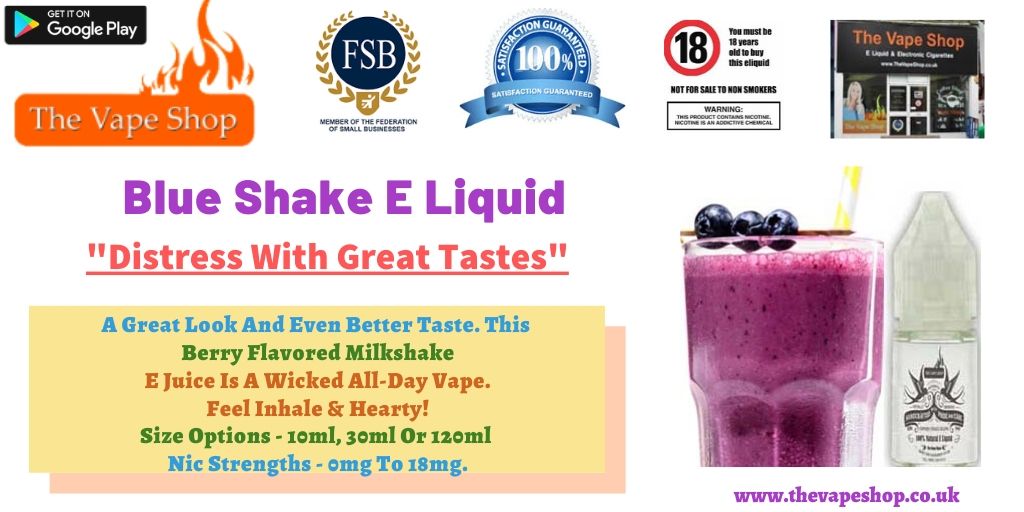 TheVapeShops's tweet image. Blue Shake eliquid ➡️ is a fruity &amp;amp; creamy blend of ripe #blueberries, vanilla bean, dairy milk &amp;amp; sweet cream. Unique taste 😍100% Natural &amp;amp; Safe! 👉 Order now. 
🔞Get yours today: bit.ly/2Sd2KML
📲Install App: goo.gl/Ccc5eV
#BlueShake #eliquidApp  #Vapeshop